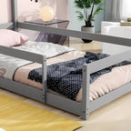 Wooden House Bed for Kids with Protective Rails

