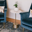 White Marble Top Pedestal Side Table