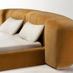 Marigold Luxe Upholstered Bed with Gentle Curve Headboard