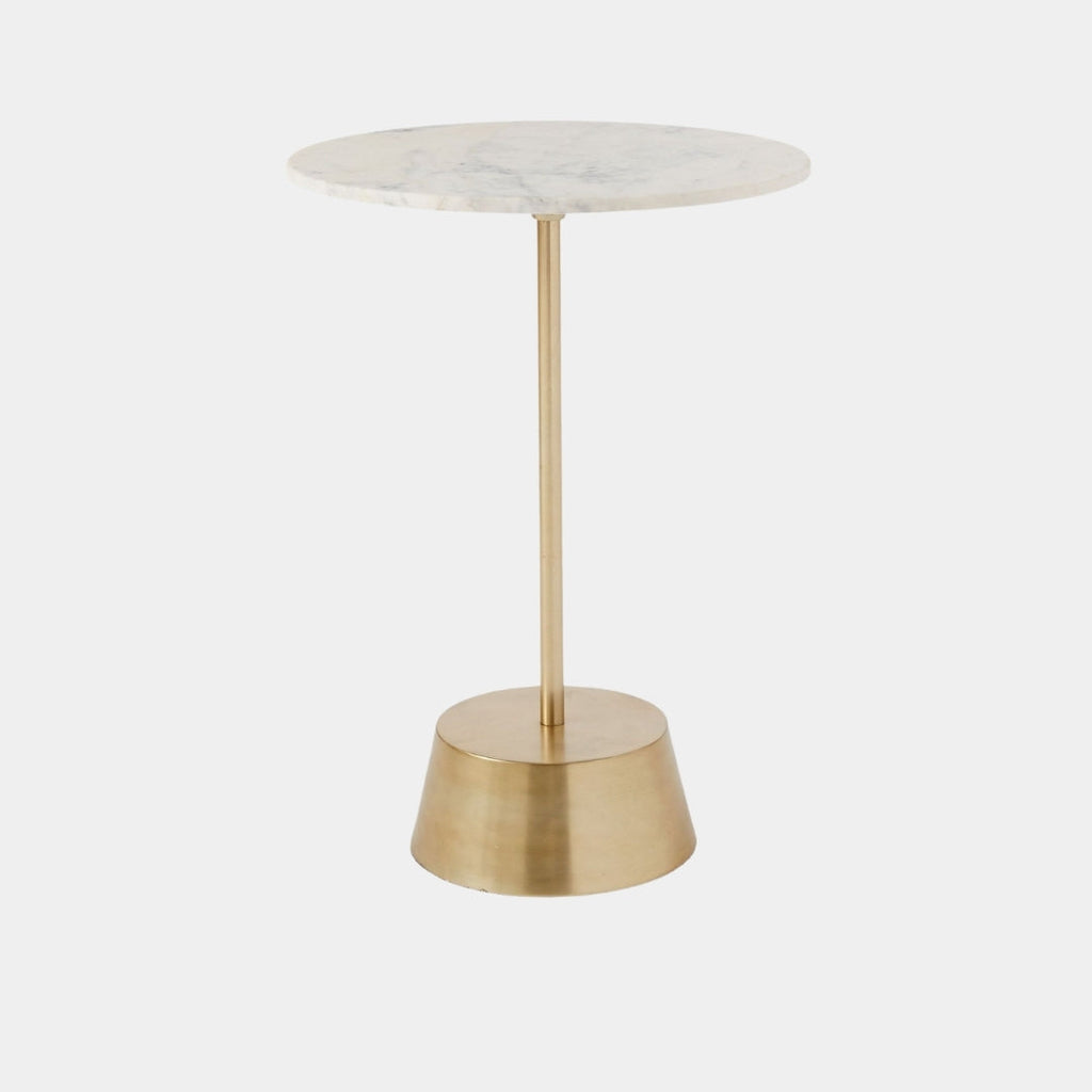 White Marble Top Pedestal Side Table