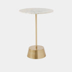 White Marble Top Pedestal Side Table