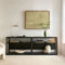 Black Oak Minimalist Open-Shelf TV Unit