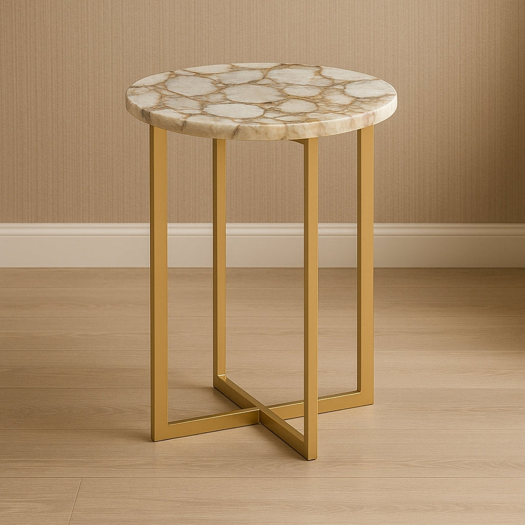 Radiant Stone Round Side Table