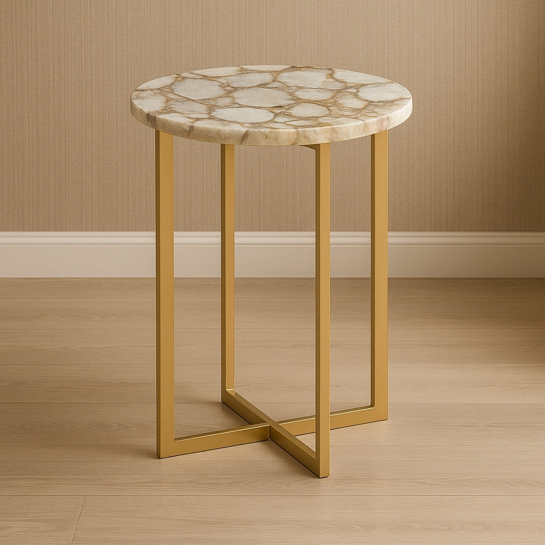 Radiant Stone Round Side Table