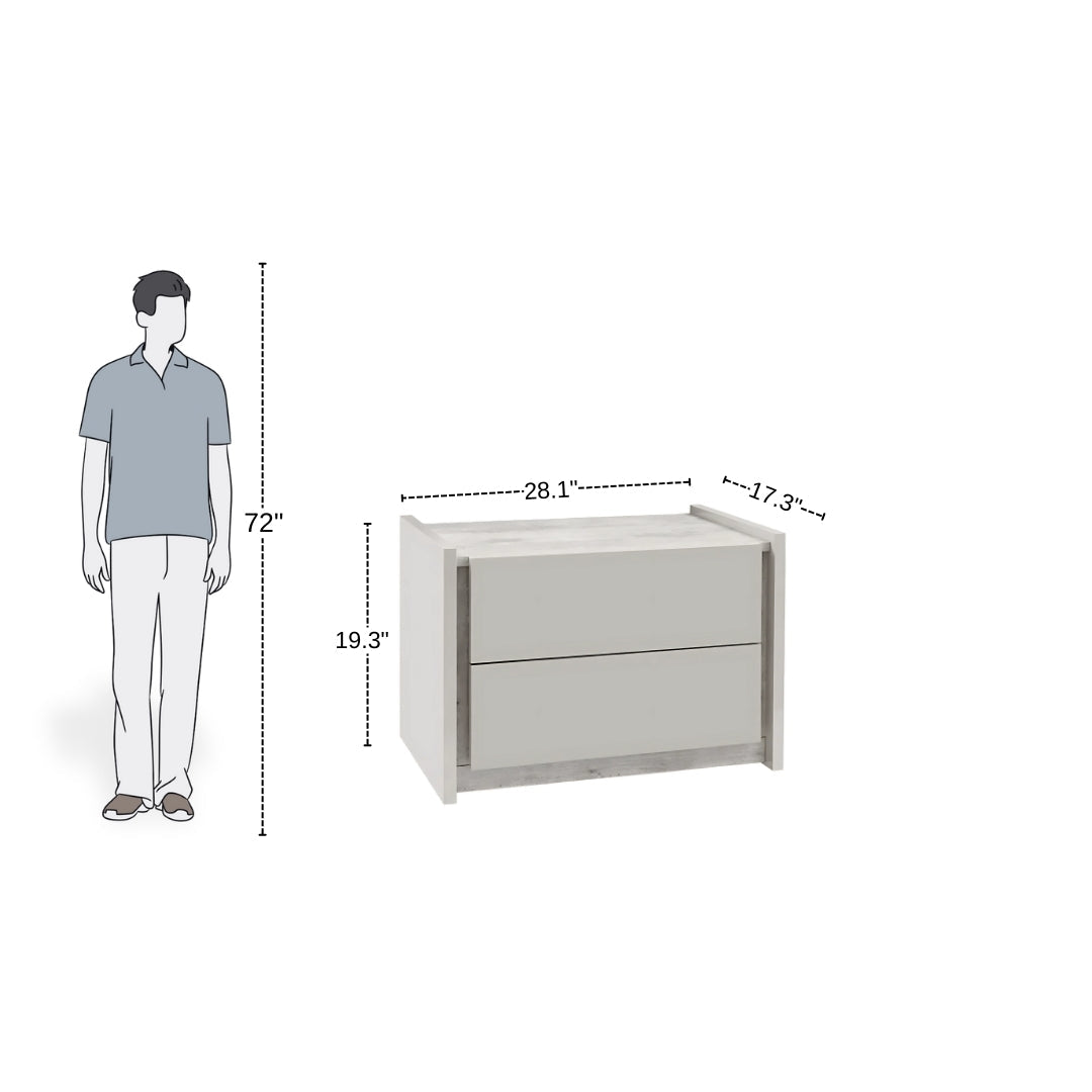 Minimalist Loft Grey Nightstand