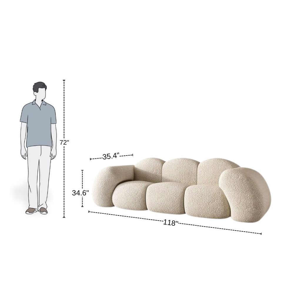 4 Seater CozyBloc Curved Sofa