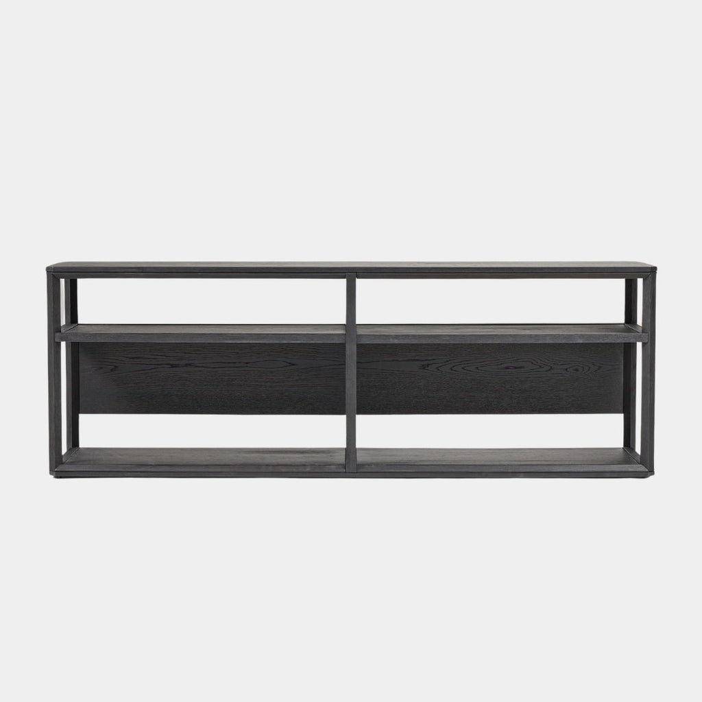 Black Oak Minimalist Open-Shelf TV Unit