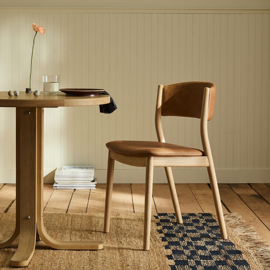 Sleek Natural Frame Wooden Dining Chair