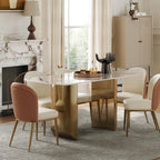 6 Seater Modern Rectangular White Marble Top Dining Table