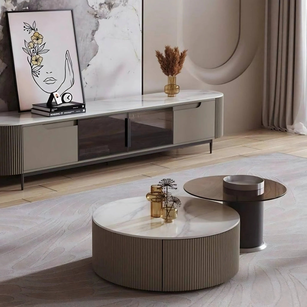 Luxe Dual-Tier Circular Coffee Table

