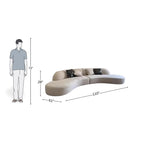 4 Seater Luxe Crescent Curved Sofa
