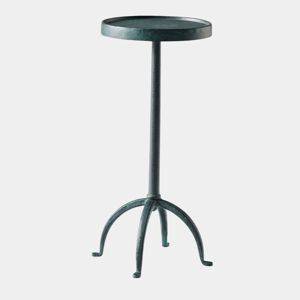 Classic Green Pedestal Side Table
