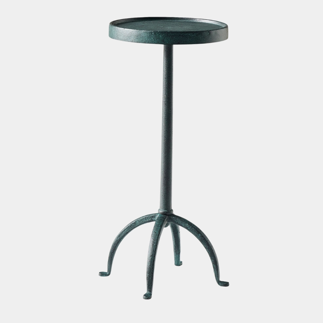 Classic Green Pedestal Side Table

