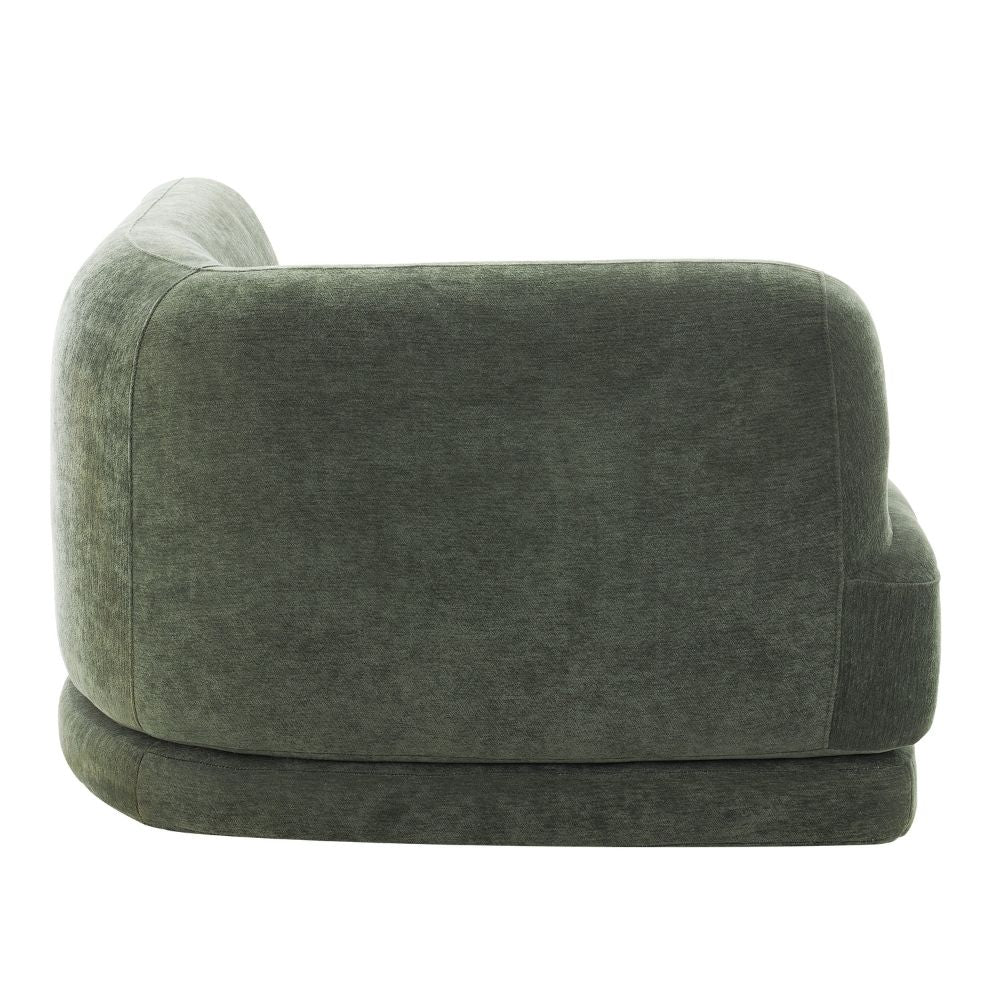 7 Seater Olive Green Upholstered L-Shape Sectional Sofa