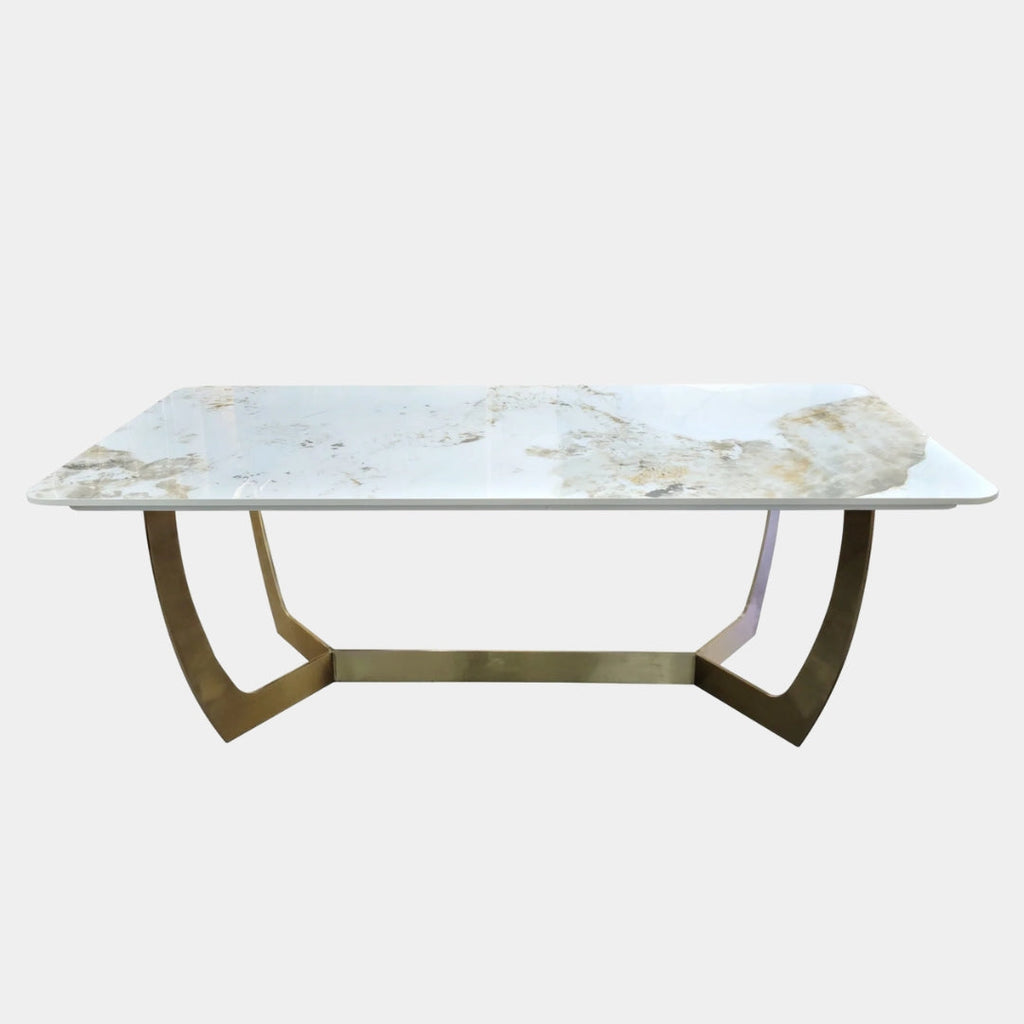 Brass-Leg Marble Coffee Table