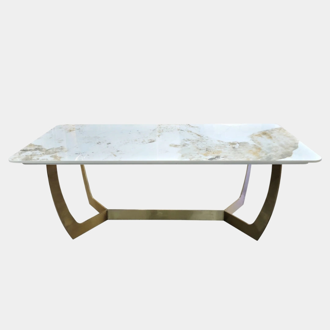 Brass-Leg Marble Coffee Table