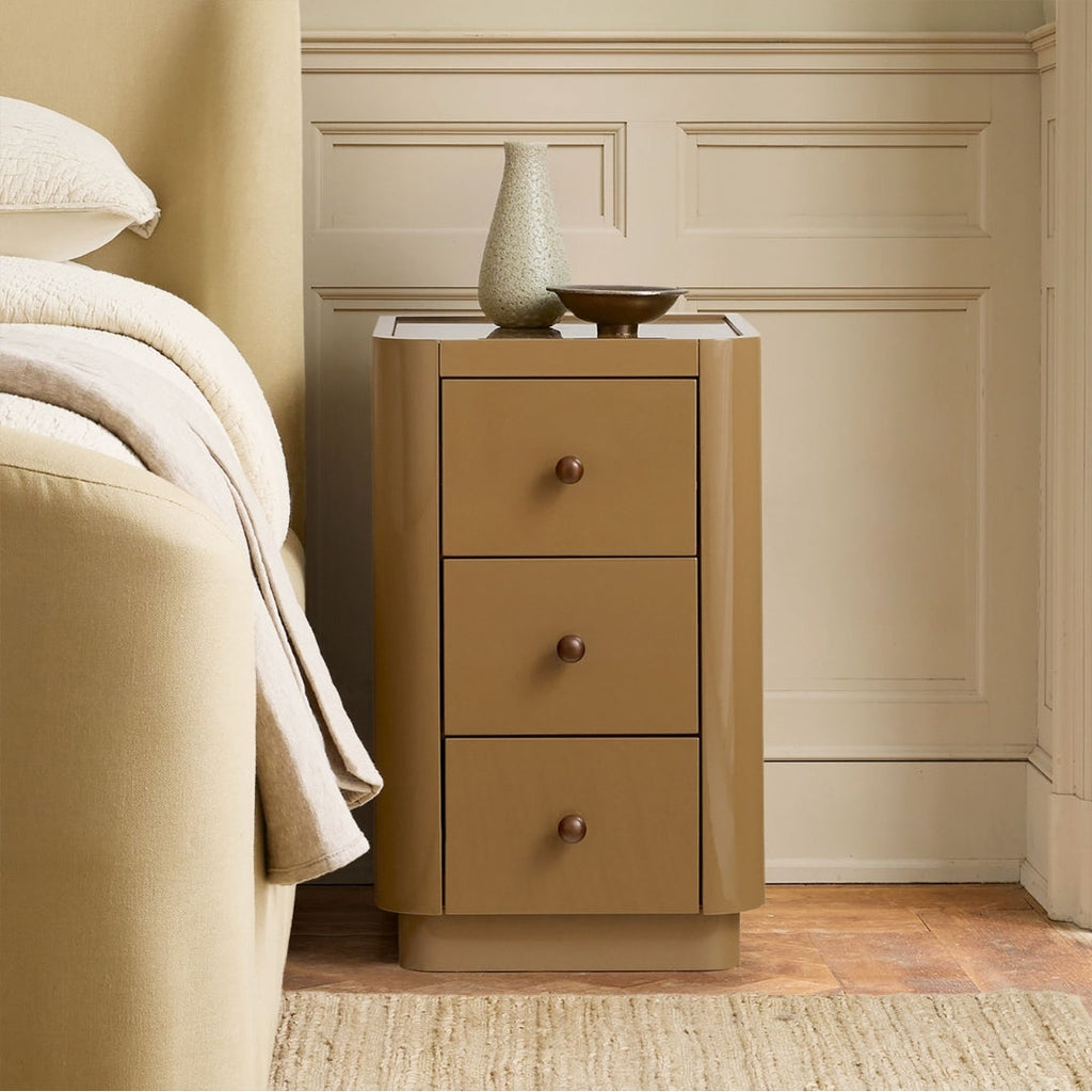 Minimalist Brown Rounded Edge Nightstand

