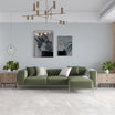 4 Seater L-Shaped Olive Green Sofa