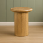 Pillar Base Lightwood Side Table
