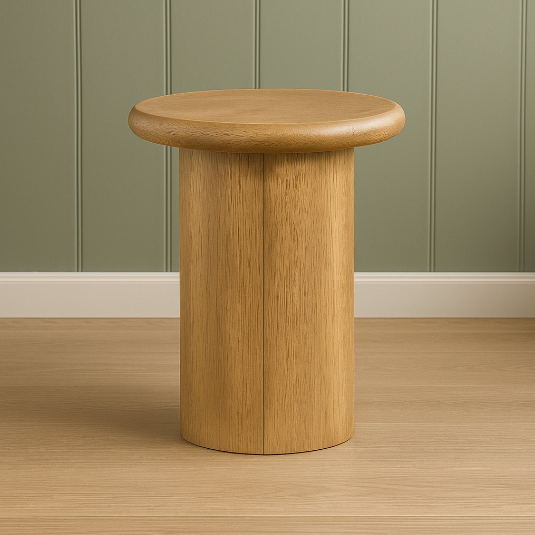 Pillar Base Lightwood Side Table