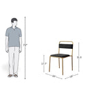 Midnight Velvet Metal Dining Chair