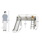 Fun White Loft Bed for Kids with Slide & Stairs