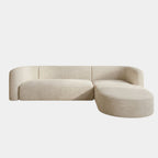 Modern Curved 3 Seater L-Shape Sectional Sofa