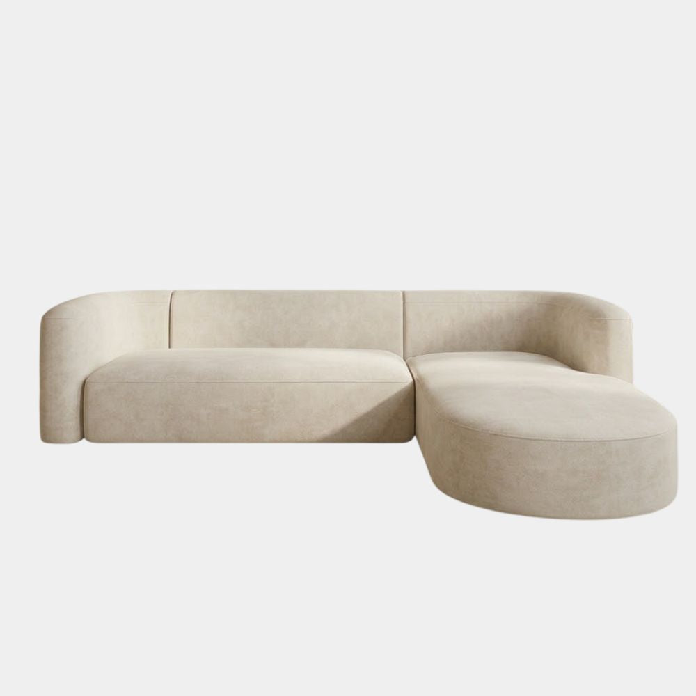 Modern Curved 3 Seater L-Shape Sectional Sofa