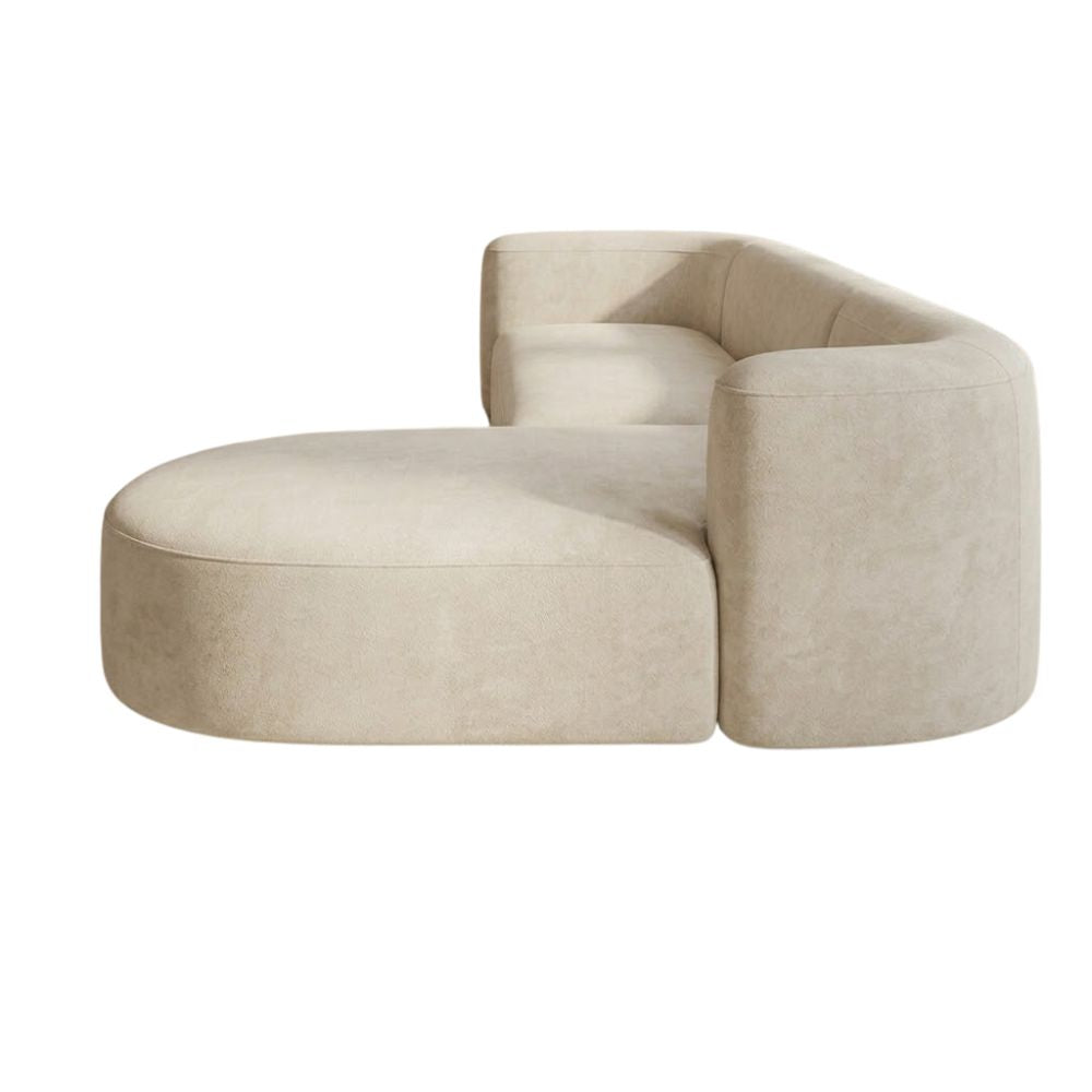 Modern Curved 3 Seater L-Shape Sectional Sofa