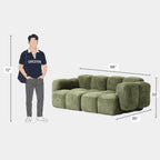 2 Seater Olive Cloud Modular Sofa