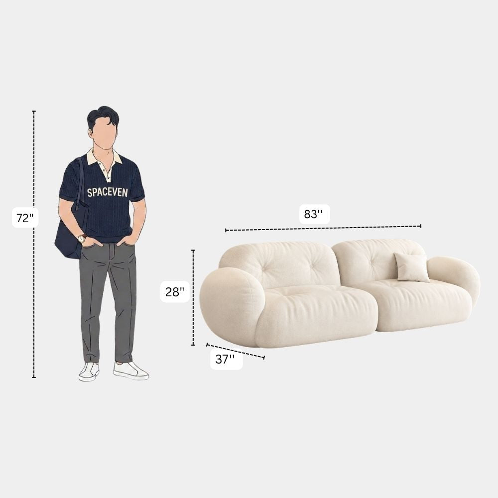 3 Seater Ivory Cloud Lounge Sofa