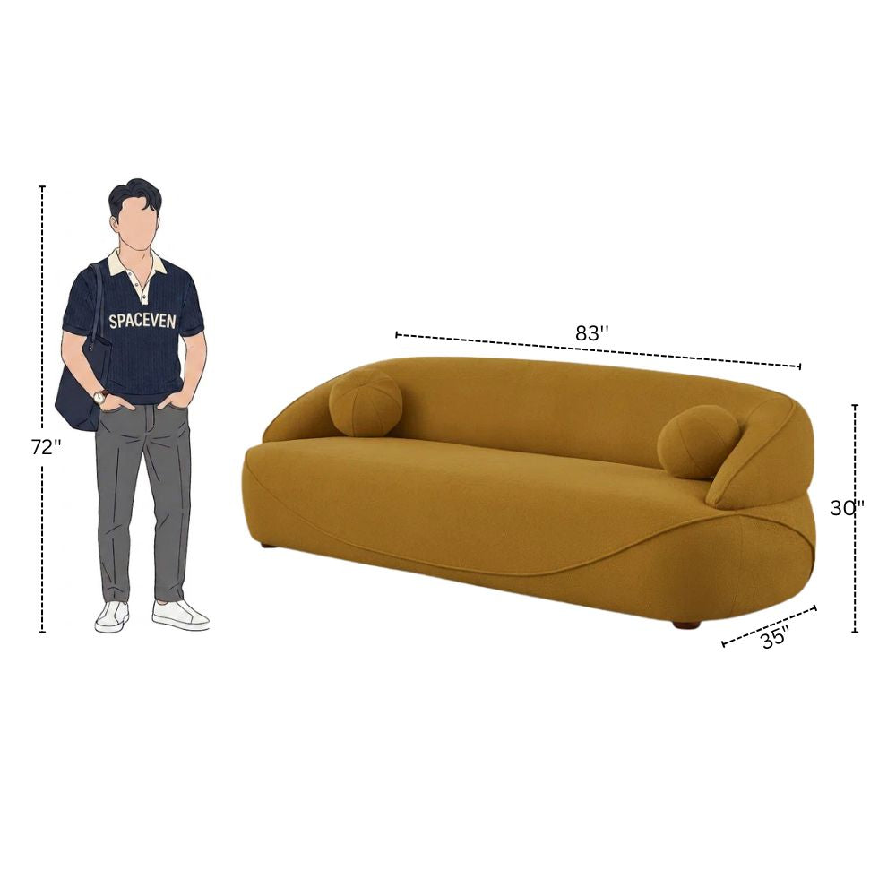 3 Seater Modern Comfy Curved Sofa