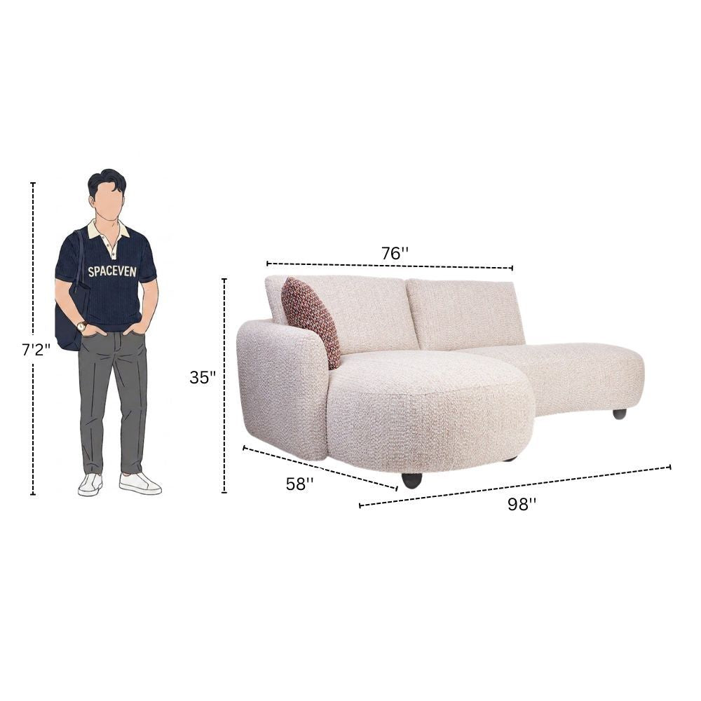 3 Seater Modern Curved Lounge Sofa