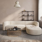 Modern Curved 3 Seater L-Shape Sectional Sofa