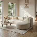 Modern Curved 3 Seater L-Shape Sectional Sofa