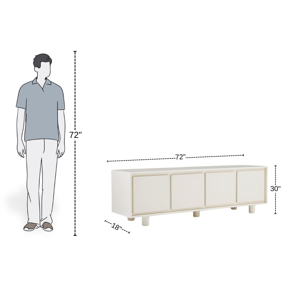 Stylish White Wooden TV Unit