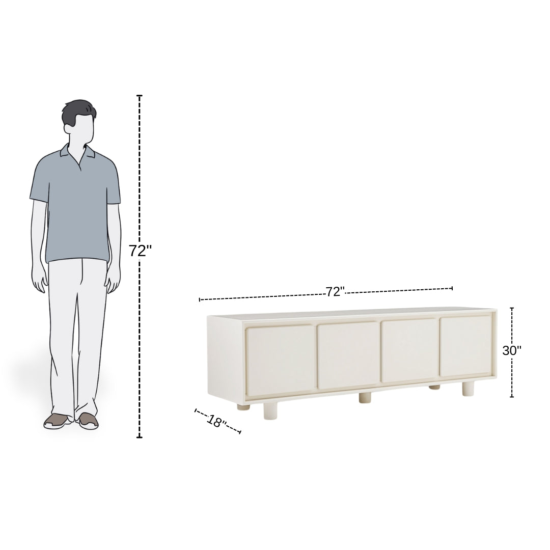 Stylish White Wooden TV Unit