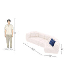 4 Seater Modern Curved White Sofa