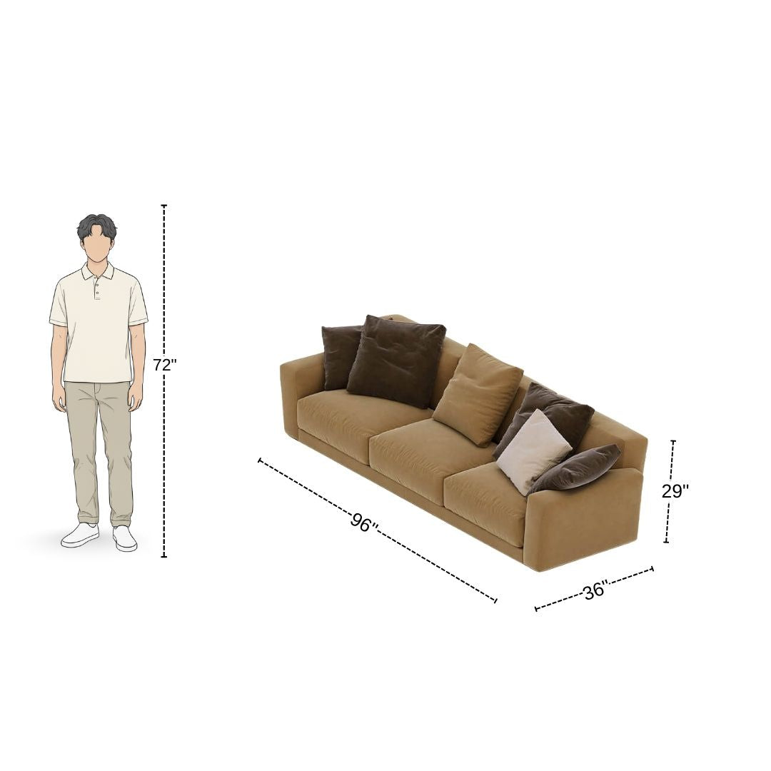 4 Seater Luxury Brown Sofa