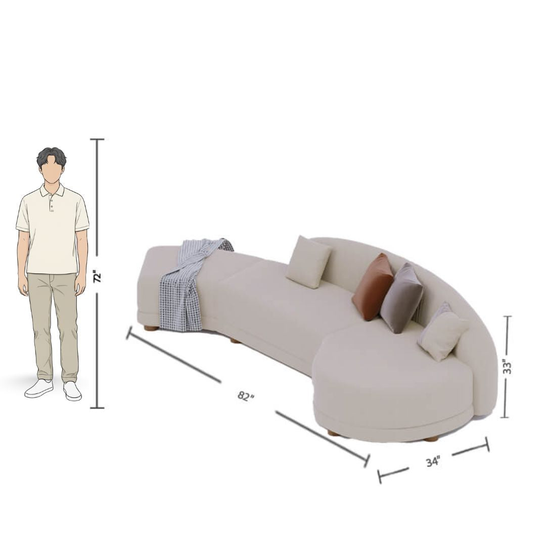 4 Seater Modern Beige Sofa