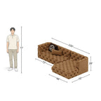 4 Seater L-Shaped Brown Sofa