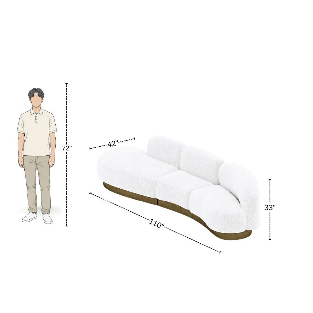 4 Seater Modern Snow White Sofa for Luxury Living Room