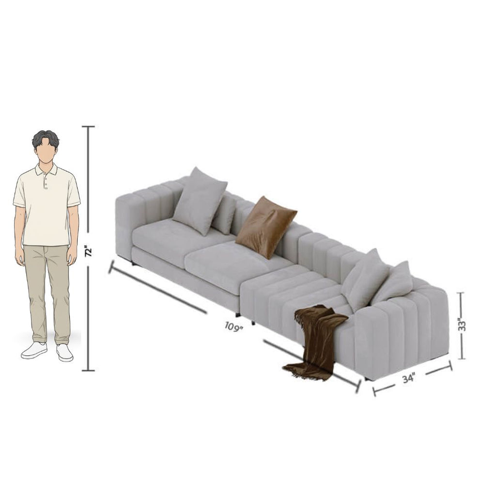 4 Seater Ultra Modern Warm Grey Sofa