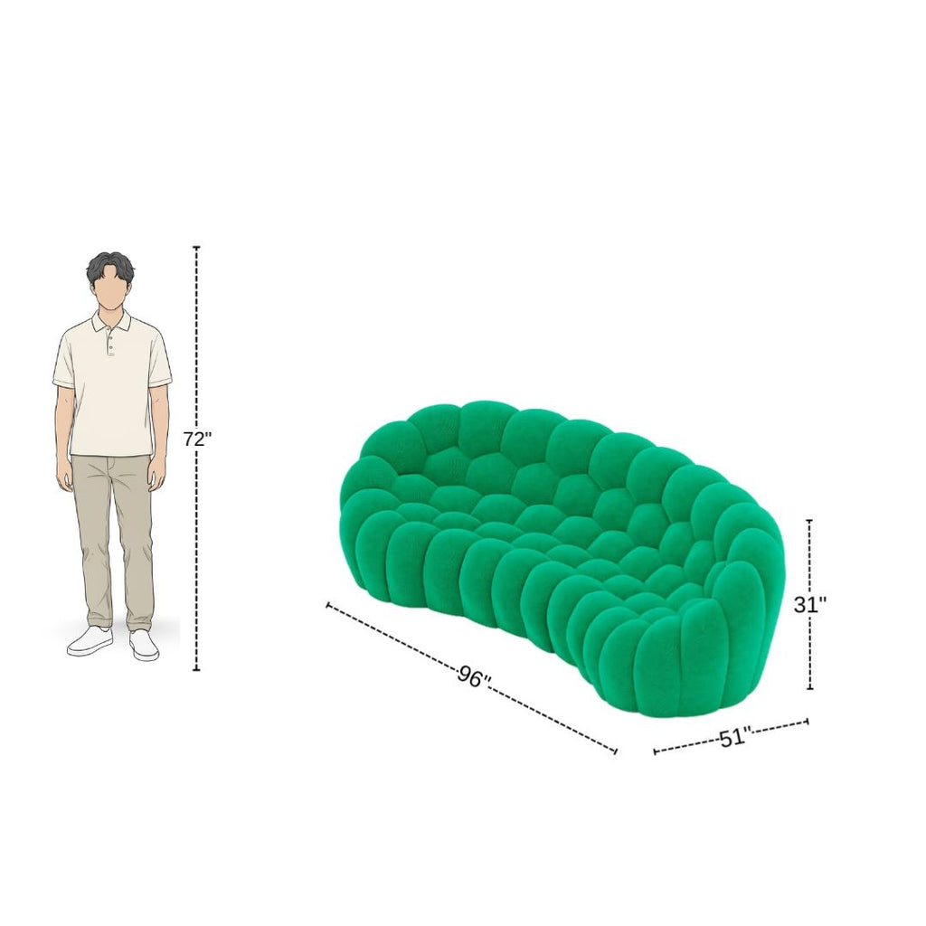 3 Seater Emerald Green Bubble Sofa for Stress-free Living