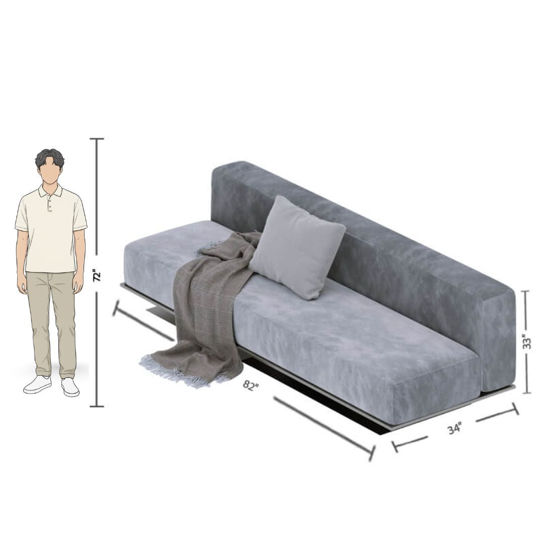 3 Seater Modern Dust-Proof Grey Sofa