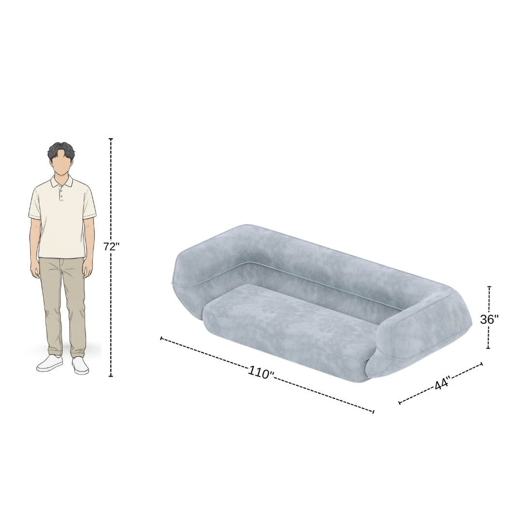 3 Seater Space Grey Modern Sofa