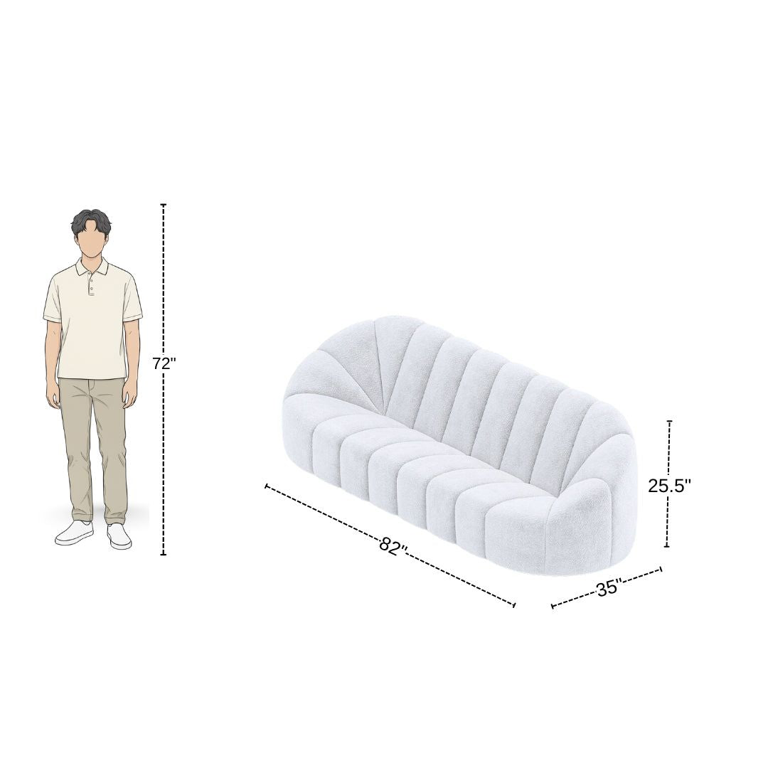 3 Seater Minimalist Snow White Sofa for Lounge