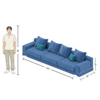 4 Seater Modern Blue Sofa