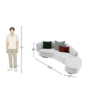4 Seater Modern Light Grey Curved Sofa