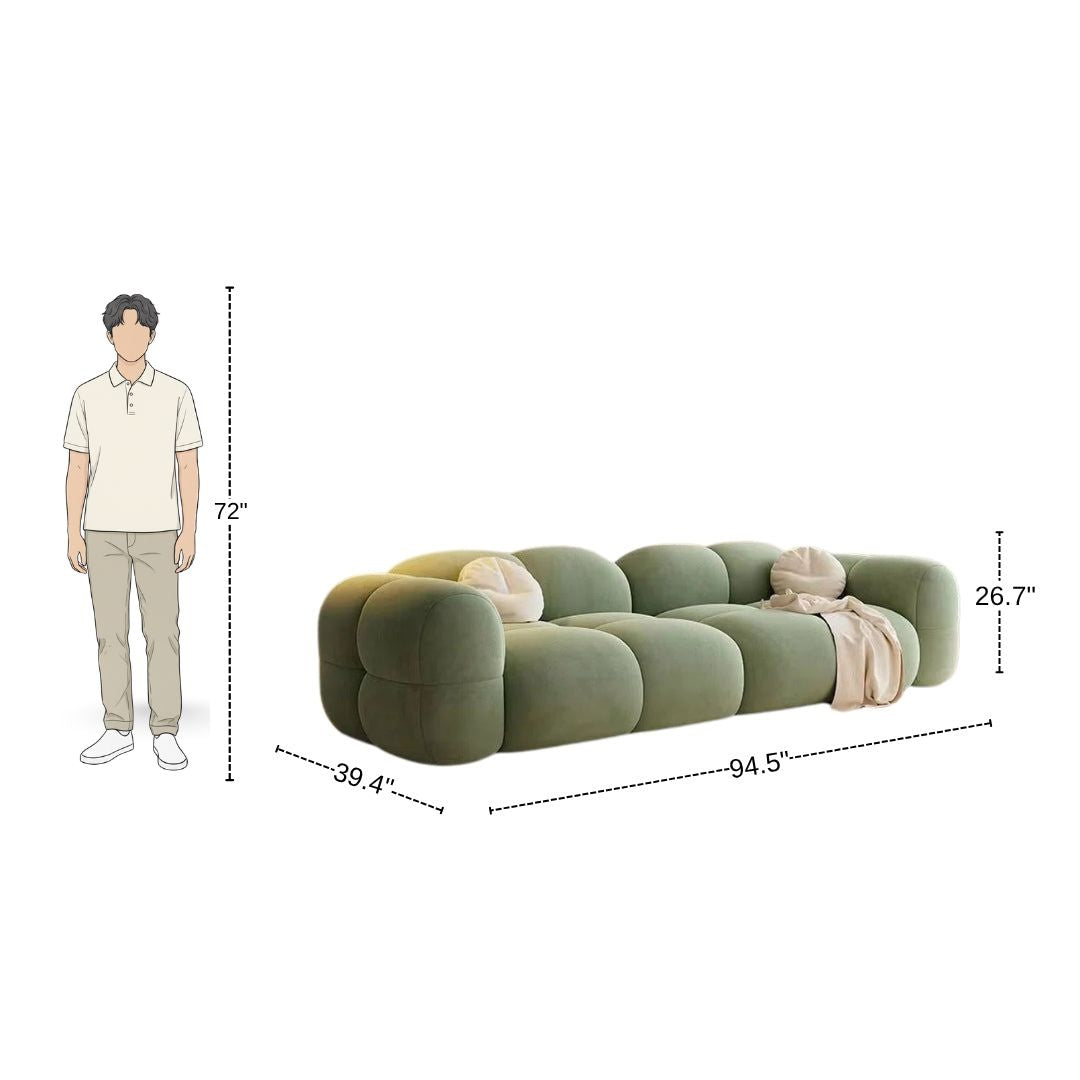 4 Seater Puff Sage Modular Sofa